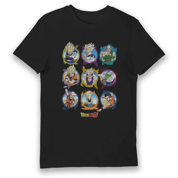 Dragon Ball Z Circle Characters Voksne T-shirt