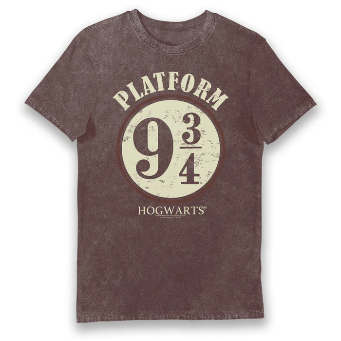 Harry Potter Platform 9% Hogwarts Express Vintage Style Rød T-shirt til voksne